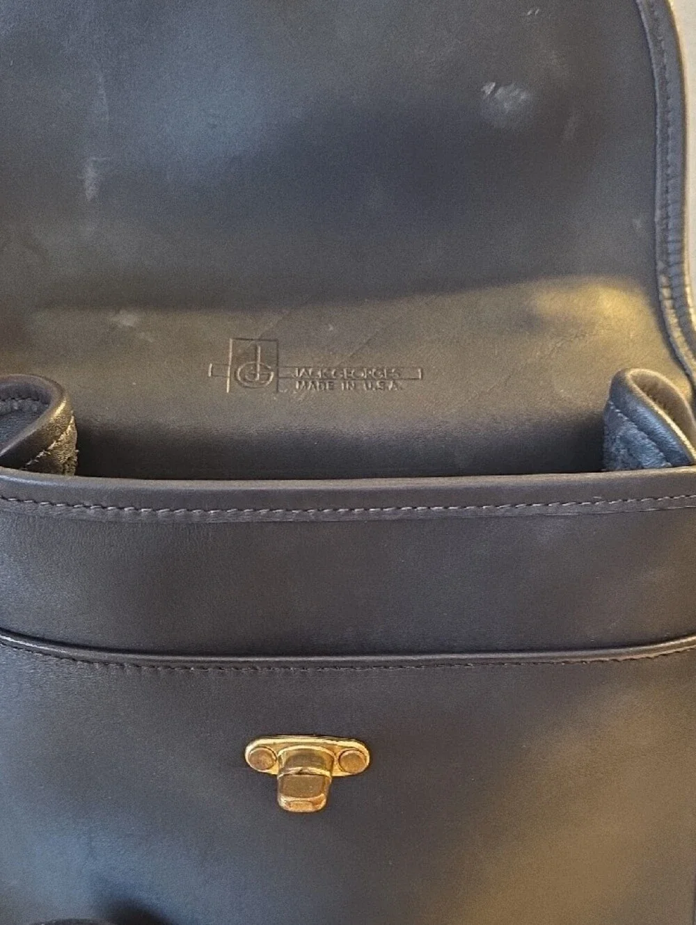 Jack Georges Black Leather Top-Handle Crossbody Bag